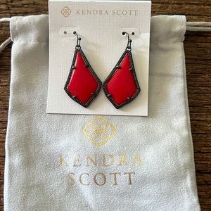 Kendra Scott Custom Alex Earrings Red & Gunmetal